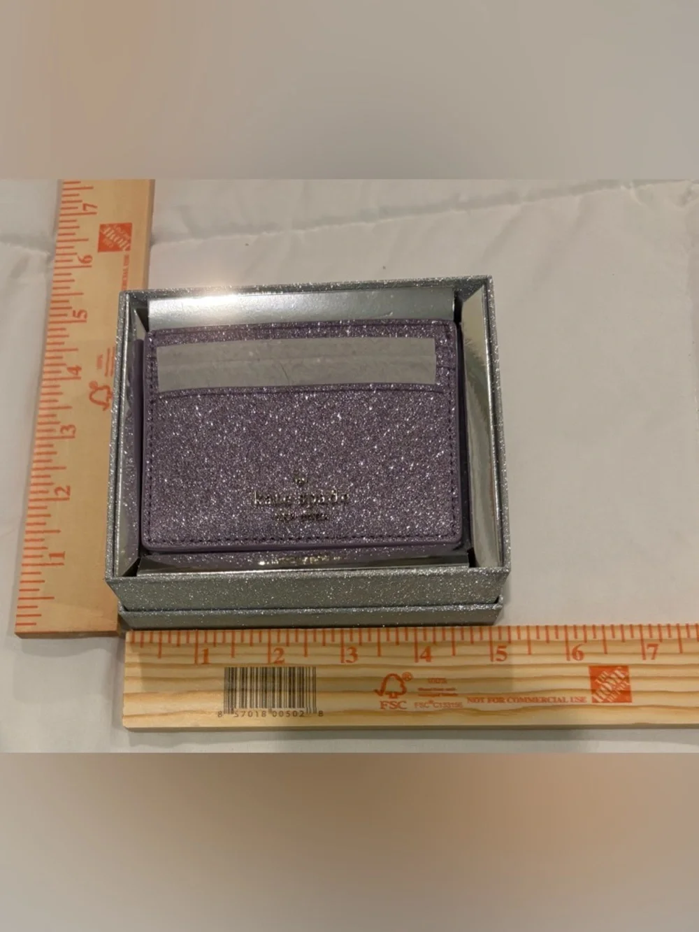kate spade lavender glitter card holder